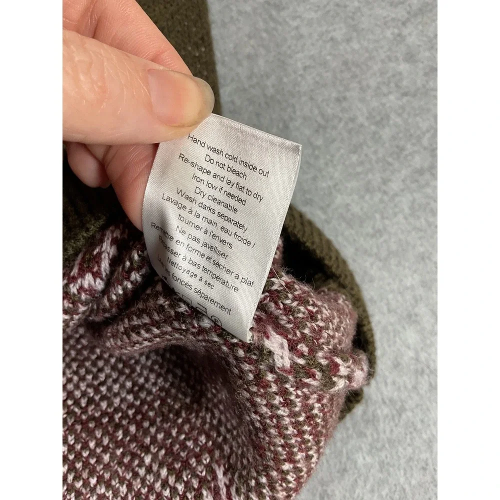 Twenty Montreal Mens Floral Jacquard Wool Blend Sweater Olive Green L 2250